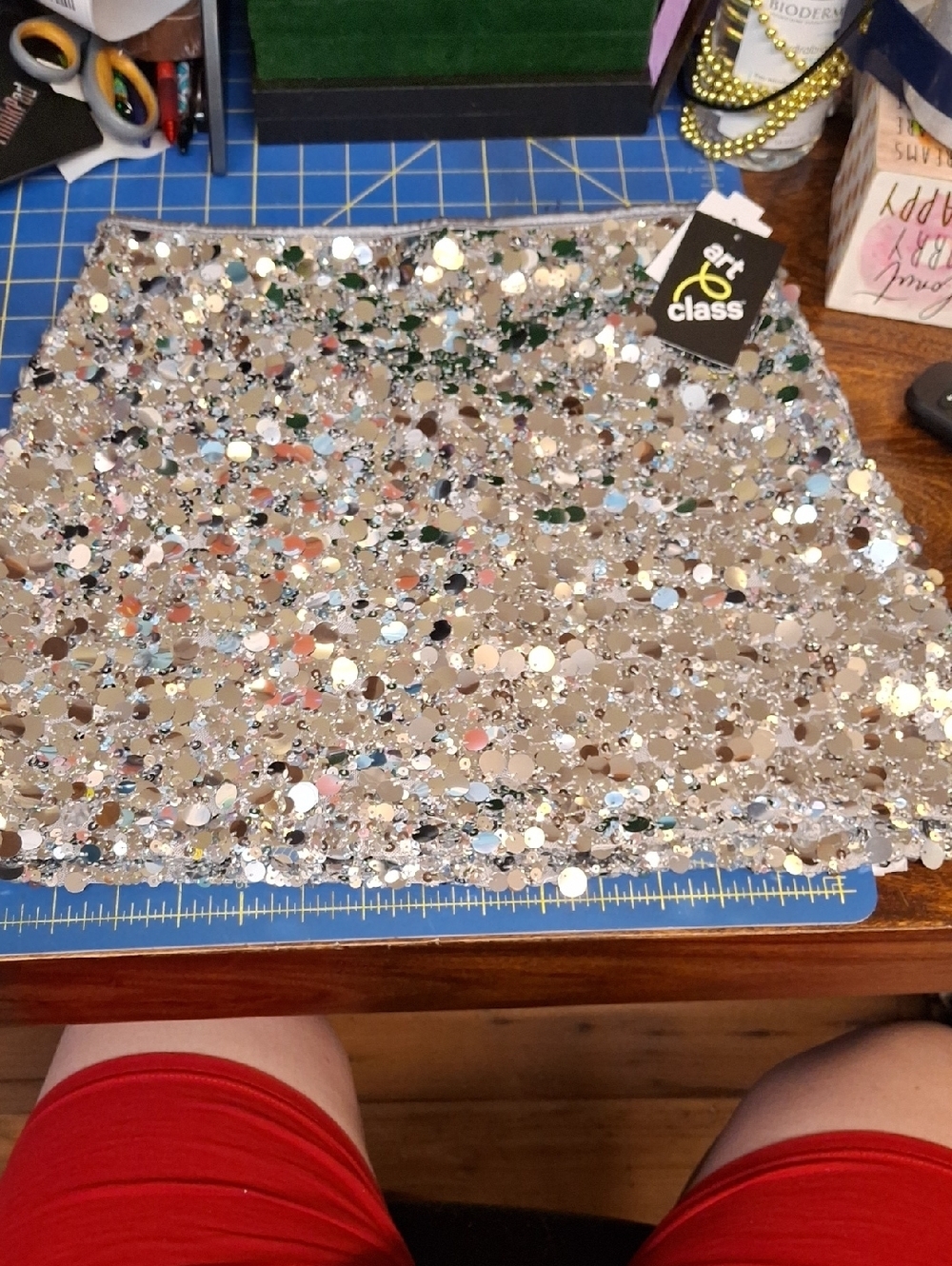 Art Class Silver Sequin Skirt XXL (16-18) NWT